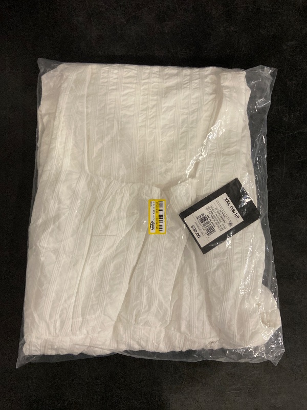 Photo 1 of XXL Girls' Ruched Fit & Flare Empire Waist Mini Dress - Art Class™ Off-White XXL: Cotton, Lightweight Jacquard Knit, Sleeveless