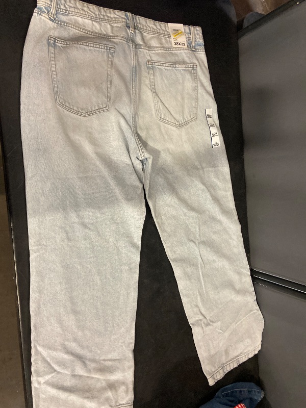 Photo 1 of 38x32 Men's Baggy Fit Jeans - Original Use™ Light Wash 38x32: Midweight Denim, Straight Leg, Fly Button Closure