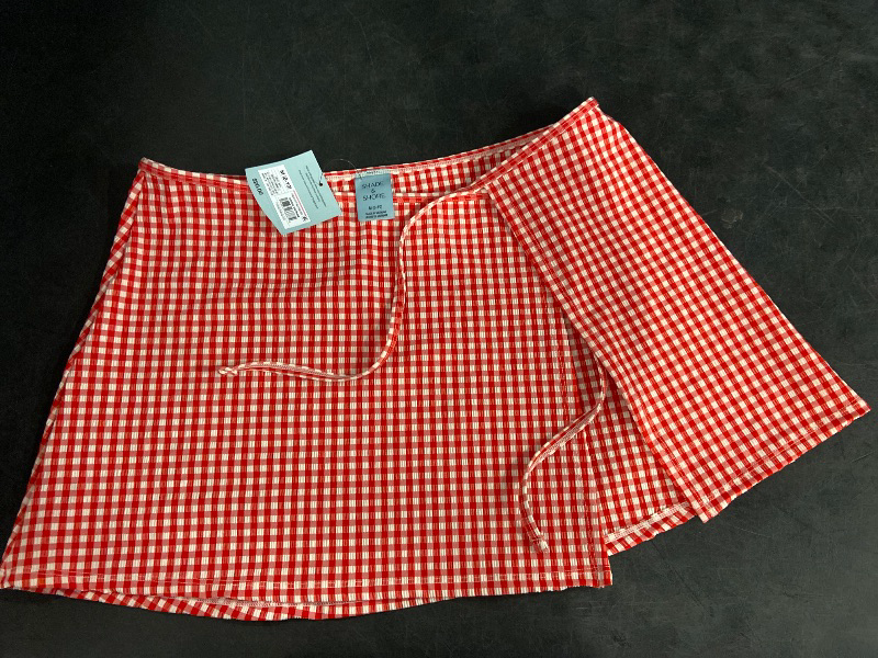 Photo 1 of SIZE M Women's Gingham Cover up Skirt - Shade & Shore™ Red M