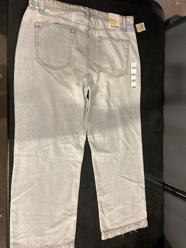 Photo 1 of 34x30 Men's Baggy Fit Jeans - Original Use™ Light Wash 34x30: Midweight Denim, Straight Leg, Regular Rise, Fly Button Closure