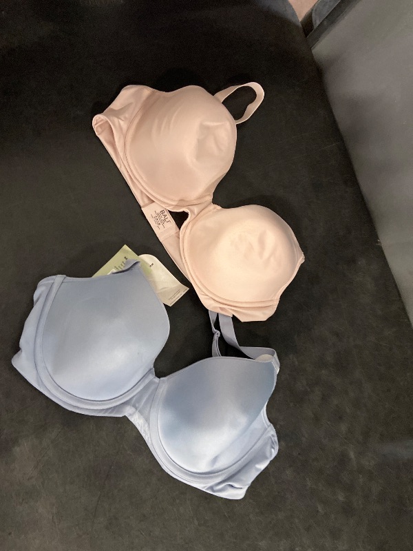 Photo 1 of 42DD Beauty by Bali Women's 2pk Underwire T-Shirt Bra DFB169 - Light Blue/Light Nude 42DD: Underwire, Adjustable Straps, Knit Fabric

