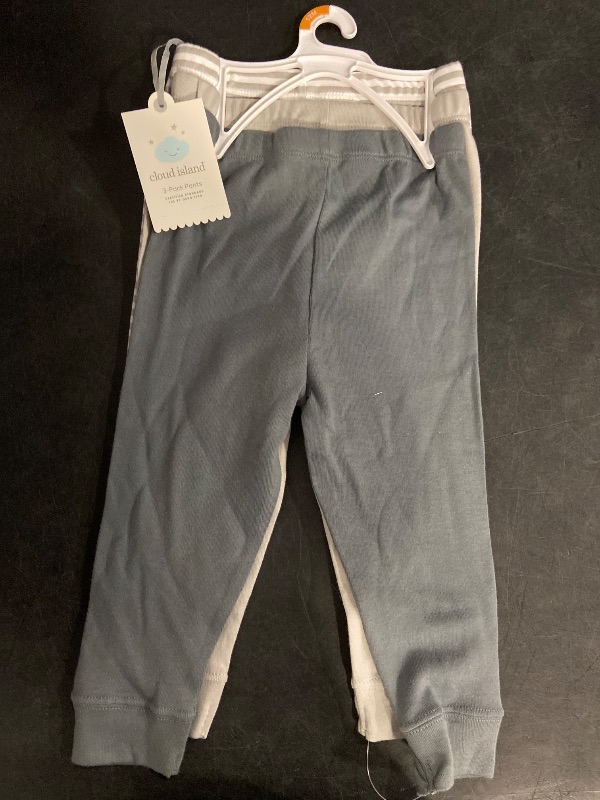 Photo 1 of 12M Baby 3pk Cotton Pants - Cloud Island™ Gray 12M: Midweight Pull-on, Full Waistband Elastic