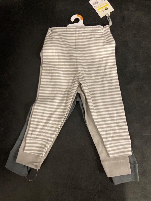 Photo 1 of 12M Baby 3pk Cotton Pants - Cloud Island™ Gray 12M: Midweight Pull-on, Full Waistband Elastic