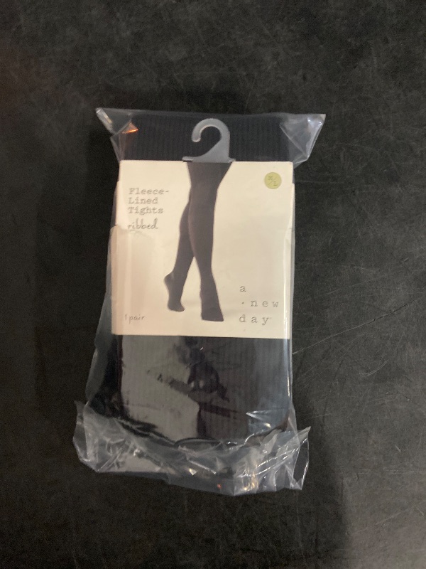 Photo 1 of M/L Women's Ribbed Fleece Lined Tights - a New Day™ Black M/L