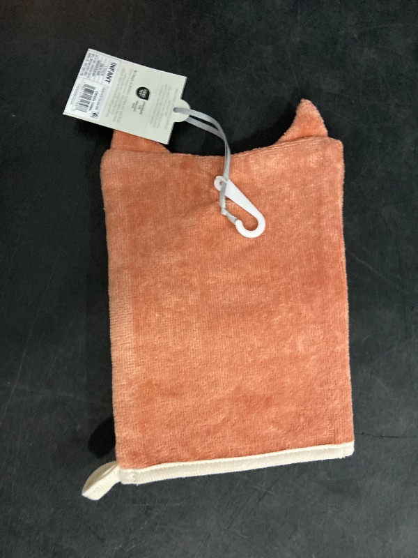 Photo 1 of Baby Wash Mittens - Cloud Island™ Brown: Cotton Animal Icon Hand Towel