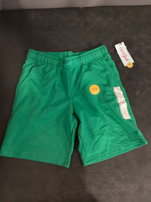 Photo 1 of L (10-12) Boys' Pull-on Shorts - Cat & Jack™ Green L: French Terry, Drawstring Waist, 7.5" Inseam