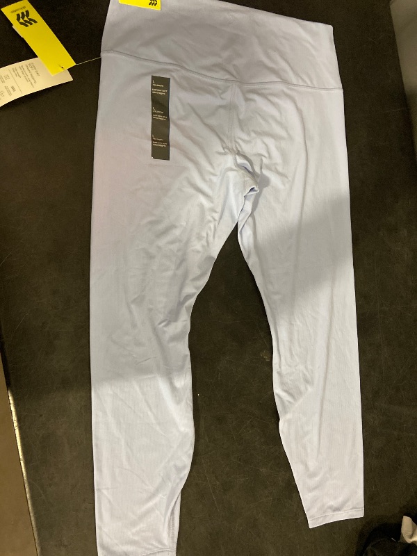 Photo 1 of Size L Women's Everyday Soft High-Rise Ribbed 7/8 Leggings - All in Motion™ Periwinkle Blue L: Moisture Wicking, UPF 50+