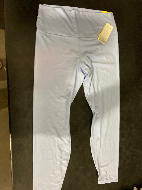 Photo 1 of Size L Women's Everyday Soft High-Rise Ribbed 7/8 Leggings - All in Motion™ Periwinkle Blue L: Moisture Wicking, UPF 50+