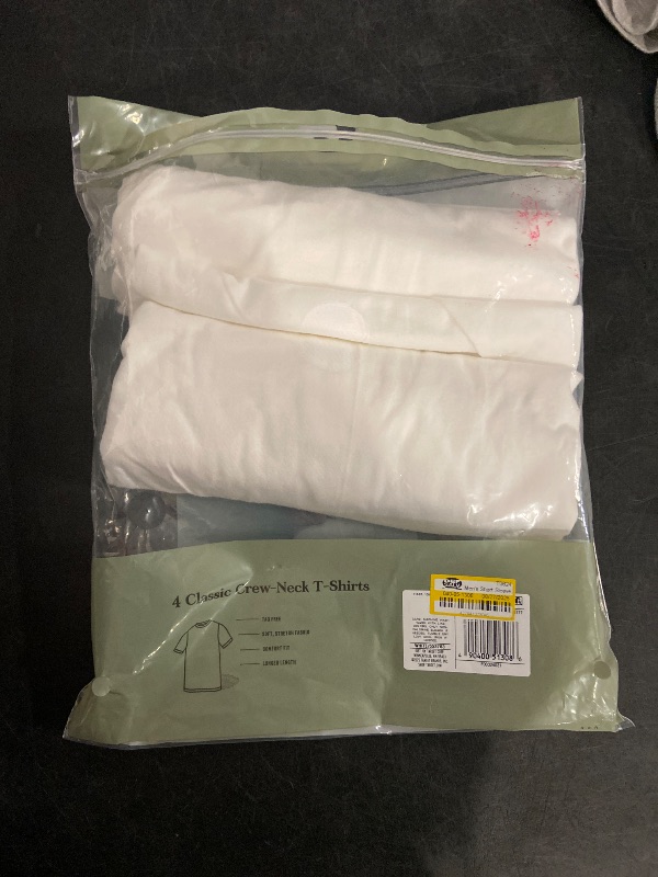 Photo 1 of Size M Men's Short Sleeve 4pk Crew Neck T-Shirt - Goodfellow & Co™ White M: Cotton Jersey,