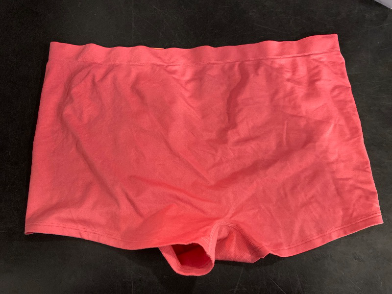 Photo 1 of 2x Women's Seamless Boy Shorts Underwear - Auden™ Coral 2X: Knit Mid Rise Pull-on