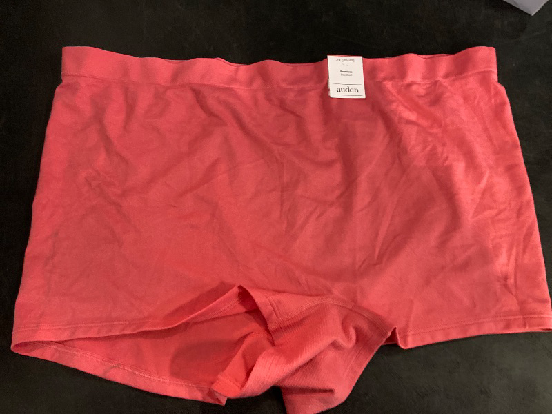 Photo 1 of 2x Women's Seamless Boy Shorts Underwear - Auden™ Coral 2X: Knit Mid Rise Pull-on