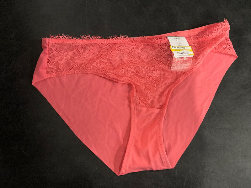 Photo 1 of Size S Women's Lace Bikini Underwear - Auden™ Coral S: Mid Rise, Cotton Gusset, Lightweight Fabric