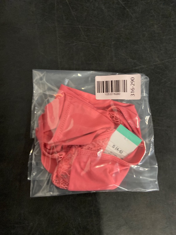 Photo 1 of Size S Women's Lace Bikini Underwear - Auden™ Coral S: Mid Rise, Cotton Gusset, Lightweight Fabric
