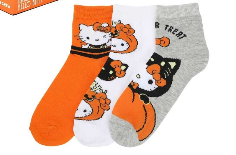 Photo 1 of HELLO KITTY HALLOWEEN THEME 3 PACK CREW SOCKS