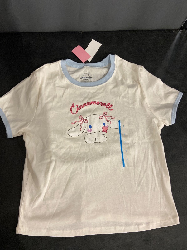 Photo 1 of Size L Women's Cinnamoroll Short Sleeve Graphic Baby T-Shirt - Ivory L