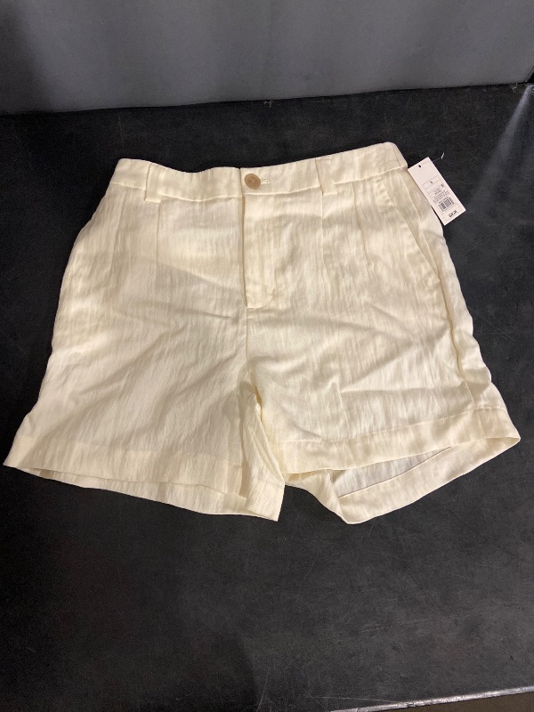 Photo 1 of Size 8 Women's High-Rise Flat-Front Chino Shorts - a New Day™ White 8: Back Elastic, 5" Inseam