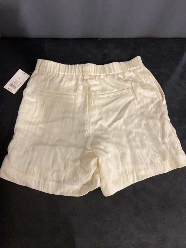 Photo 1 of Size 8 Women's High-Rise Flat-Front Chino Shorts - a New Day™ White 8: Back Elastic, 5" Inseam
