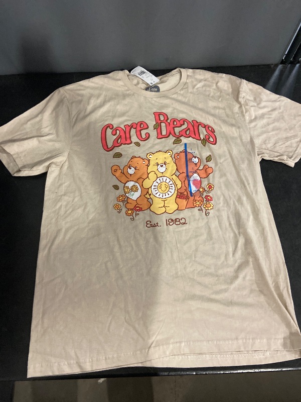 Photo 1 of Size L Men's Care Bears Short Sleeve Crew Neck T-Shirt - Heathered Gray L: Graphic Tee, Jersey Fabric
