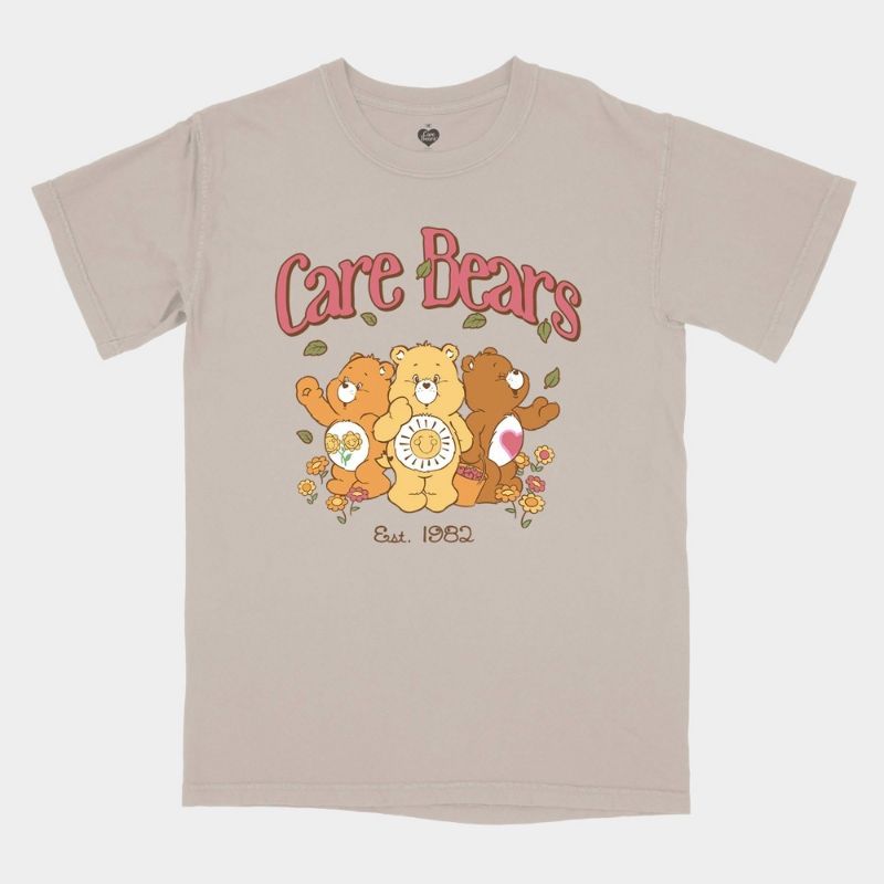 Photo 1 of Size L Men's Care Bears Short Sleeve Crew Neck T-Shirt - Heathered Gray L: Graphic Tee, Jersey Fabric