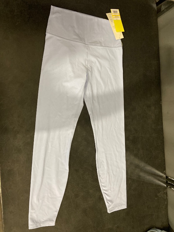 Photo 1 of Size S Women's Everyday Soft High-Rise Ribbed 7/8 Leggings - All in Motion™ Periwinkle Blue S: Moisture Wicking, Quick Dry, UPF 50+