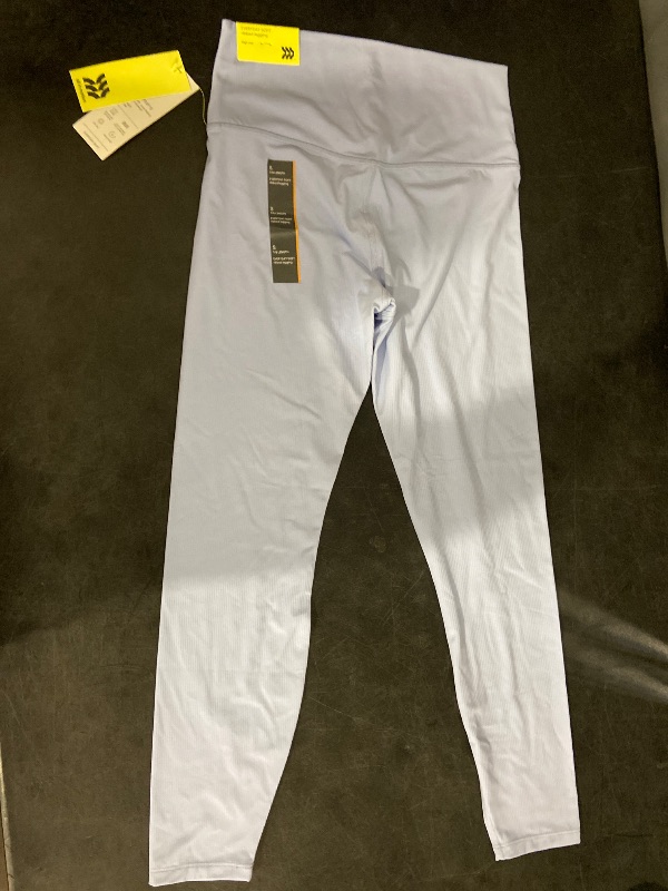 Photo 1 of Size S Women's Everyday Soft High-Rise Ribbed 7/8 Leggings - All in Motion™ Periwinkle Blue S: Moisture Wicking, Quick Dry, UPF 50+