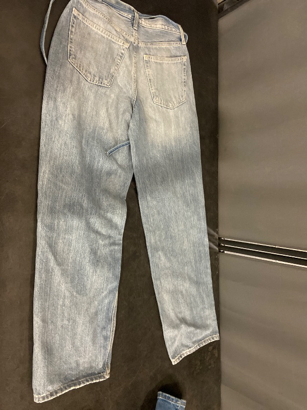 Photo 1 of Size 2 Women's Mid-Rise Tie-Waist Drawstring Baggy Jeans - Universal Thread™ Medium Wash 2: Relaxed Fit, Denim