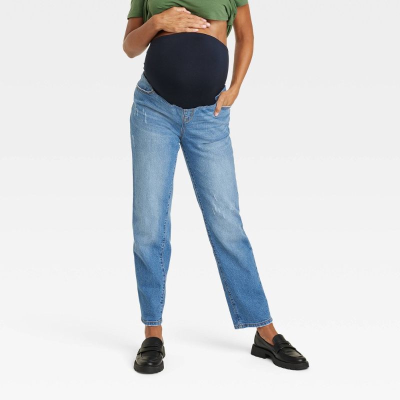 Photo 1 of Size 2 Over Belly 90's Straight Maternity Jeans - Isabel Maternity by Ingrid & Isabel™ Medium Wash 2