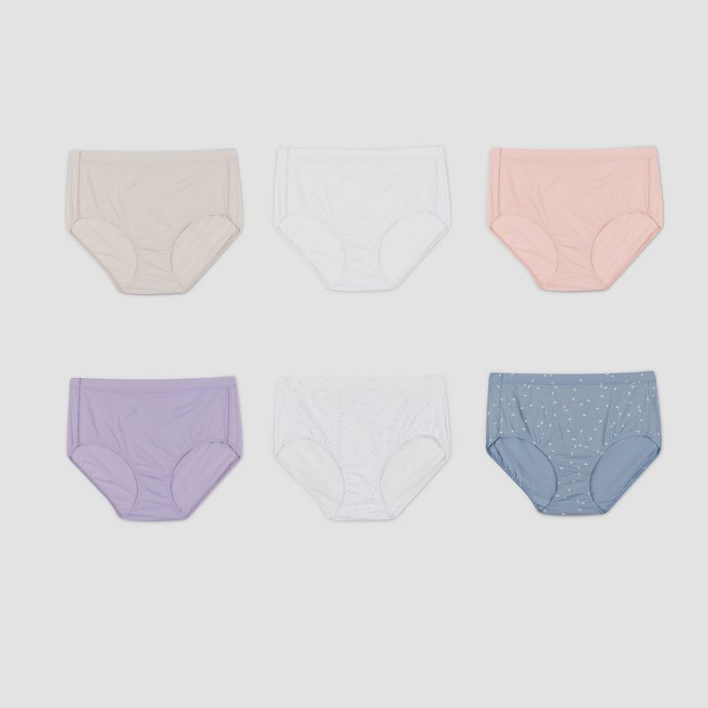 Photo 1 of Size 9Hanes Pure Comfort Women’s 6pk Organic Cotton Briefs - Colors May Vary 9: High Rise Knit Underwear