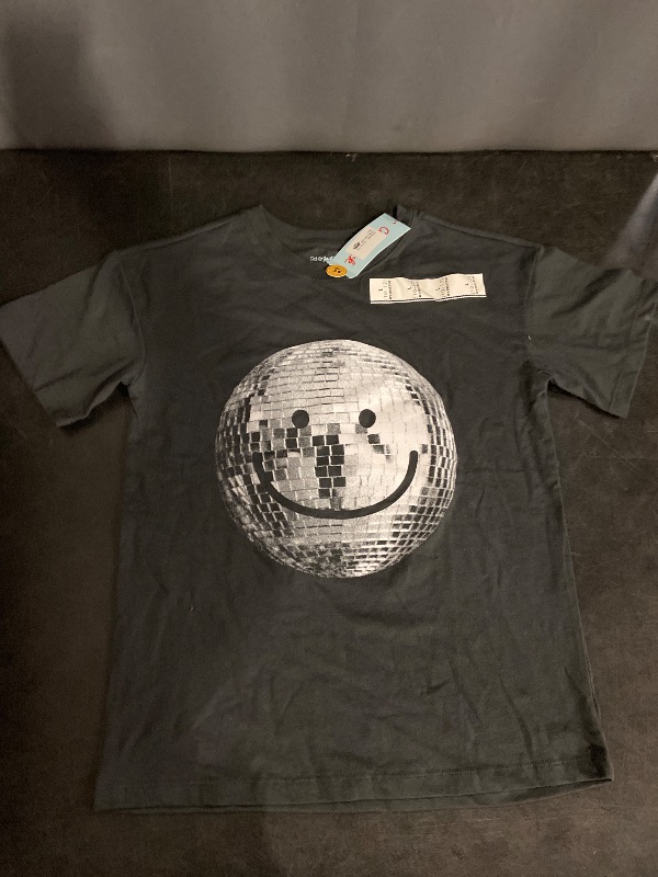 Photo 1 of Size L (10/12) Girls' Short Sleeve Oversized Graphic T-Shirt - Cat & Jack™ Charcoal Gray L