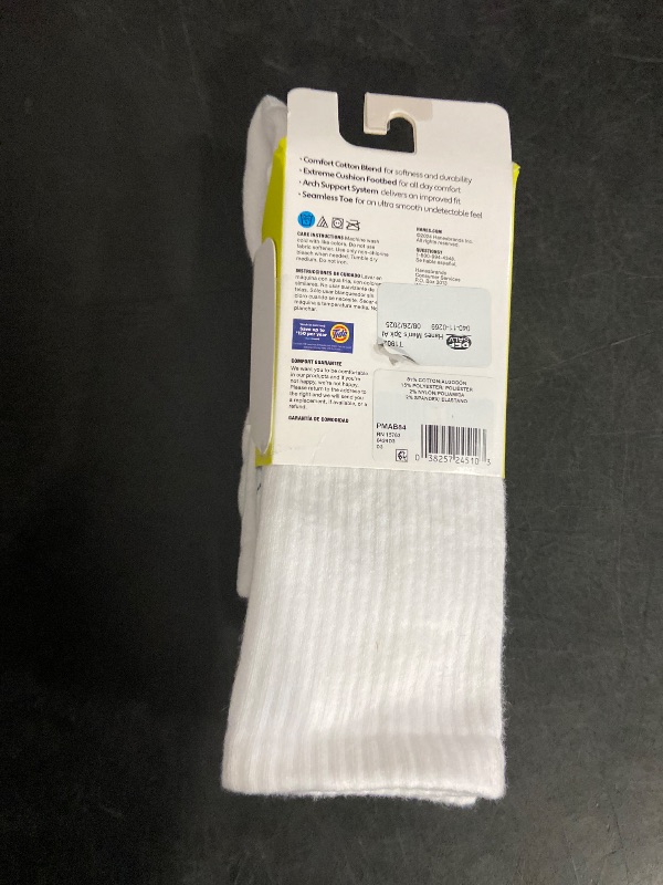 Photo 1 of Hanes Absolute Active Men's Cushioned Crew Socks, Shoe