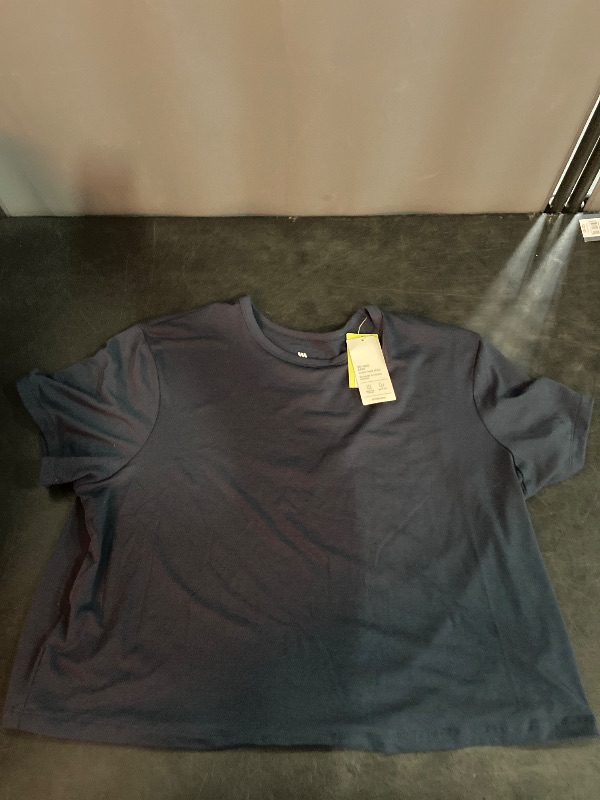 Photo 1 of Size L Women's Beyond Ease Crew Neck Short Sleeve T-Shirt - All in Motion™ Navy Blue L: Moisture Wicking, Quick Drying