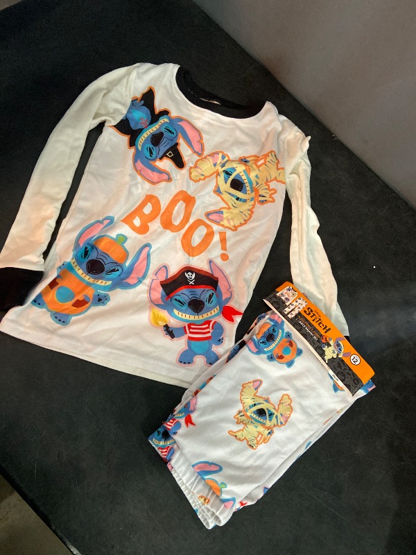 Photo 1 of Size 12 Kids' Stitch Halloween 2pc Sleep Pajama Set - White 12