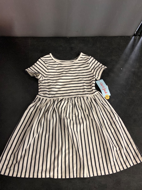 Photo 1 of Size 4T Toddler Girls' Short Sleeve Striped Dress - Cat & Jack™ Black/White 4T
