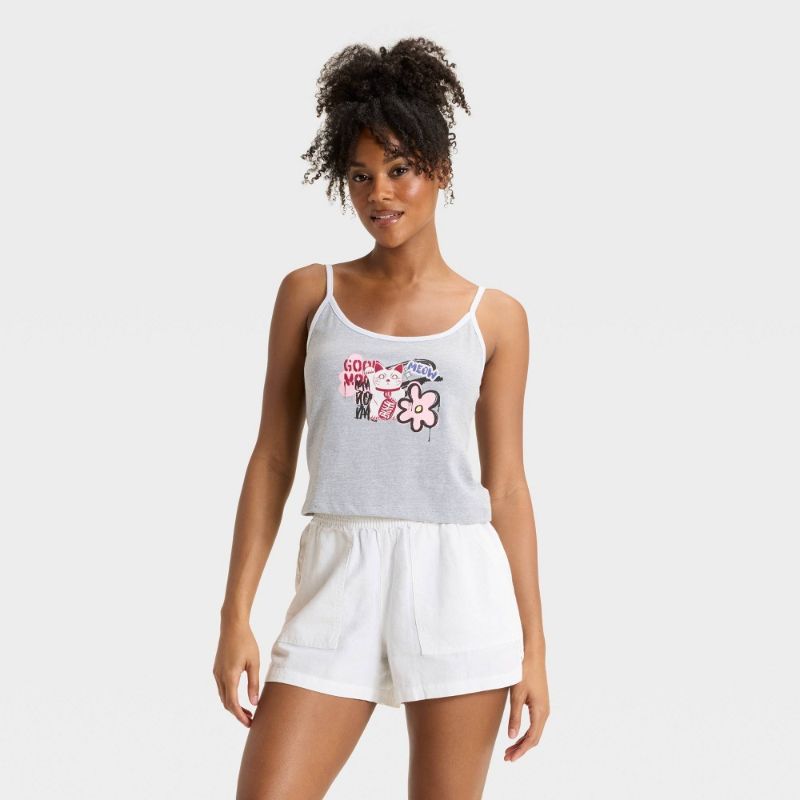 Photo 1 of Size S Women's Good Luck Graphic Tank Top - Heather Gray