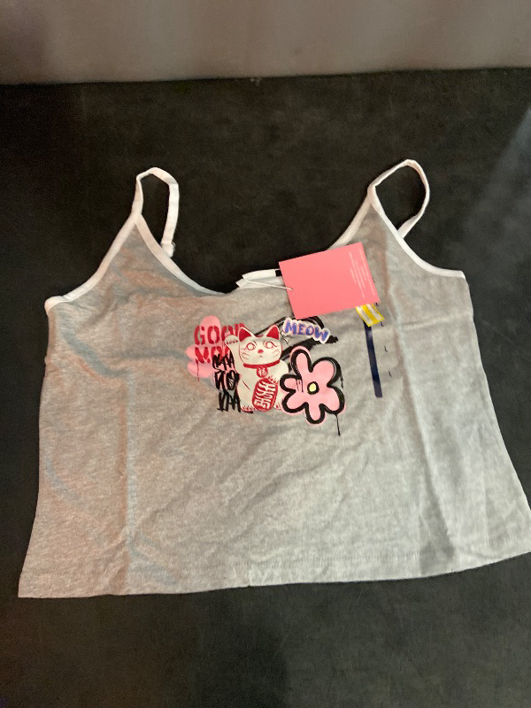 Photo 1 of Size S Women's Good Luck Graphic Tank Top - Heather Gray