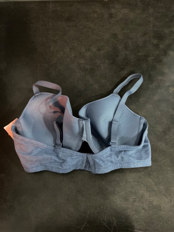 Photo 1 of Size 40D Women's Cotton Lightly Lined Demi T-Shirt Bra - Auden™ Navy Heather 40D: Adjustable Straps, Underwire Support