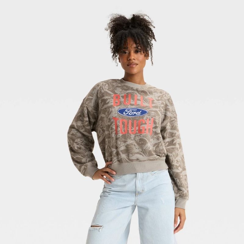 Photo 1 of Size S Women's Built Tough Ford Graphic Sweatshirt - Brown