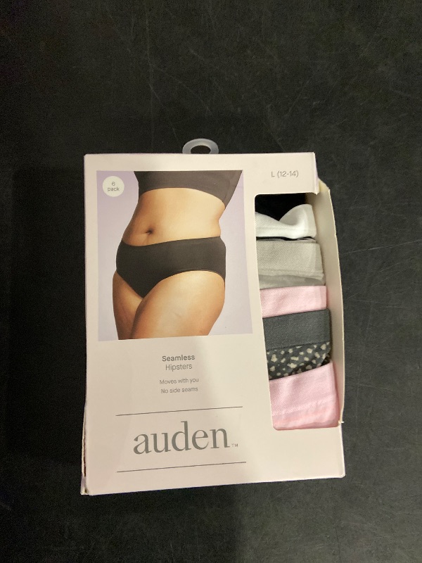 Photo 1 of Size L Women's 6pk Seamless Hipster Underwear - Auden™ Assorted Color L: Solid & Stripe Knit, Lightweight Fabric