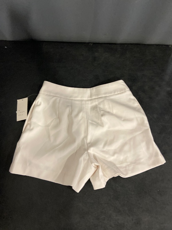 Photo 1 of Size 2 Women's High-Rise Tailored Shorts - a New Day™ White 2: Midweight, 4" Inseam, Fly Hook Closure