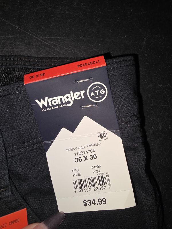 Photo 1 of 36x30 Wrangler Men's ATG Regular Fit Straight Leg Canvas Utility Pants