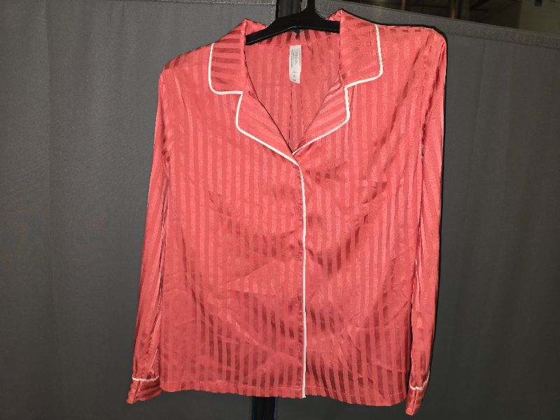 Photo 1 of M Women's Luxury Collection Shadow Striped Satin Notch Collar Top- Auden™