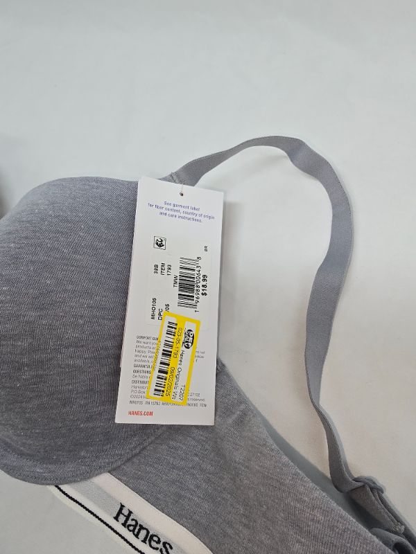 Photo 1 of 38 B Hanes Originals Stretch Cotton Underwire T-Shirt Bra Concrete Pe Heather