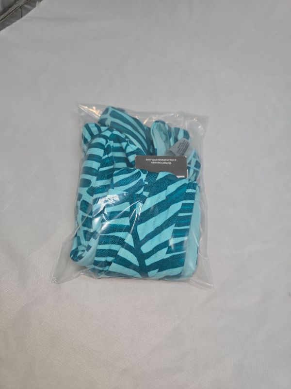 Photo 1 of M Vitamin a Women's Longline Bikini Top - Jade Print M: Botanical Leaf Pattern, Deep V Neck, Removable Padding