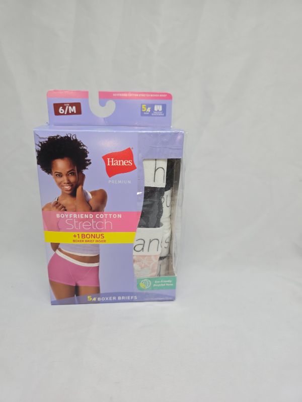 Photo 1 of M Hanes Premium Women's 4pk Boyfriend Cotton Stretch Boxer Briefs - 