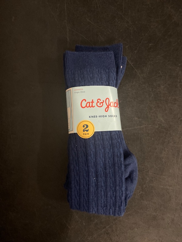 Photo 1 of Girls' 2pk Knee-High Socks Navy - Cat & Jack™