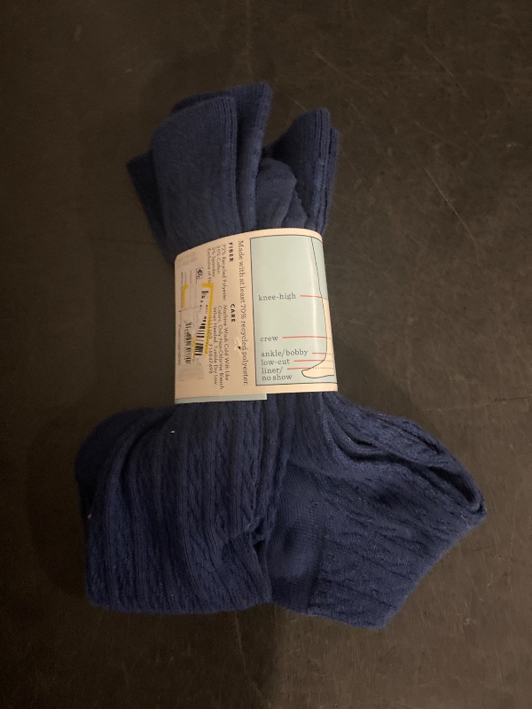 Photo 1 of Girls' 2pk Knee-High Socks Navy - Cat & Jack™