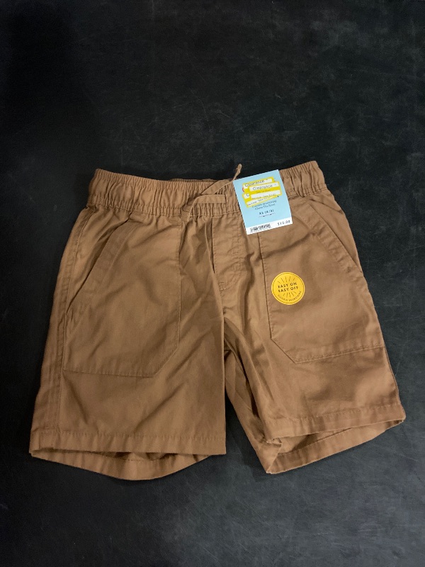 View 2 of (XS) Boys' 'Above the Knee' Pull-on Shorts - Cat & Jack™ Brown XS: Cotton Twill, Mid Rise, Drawstring Waist, Side & Back Pockets
