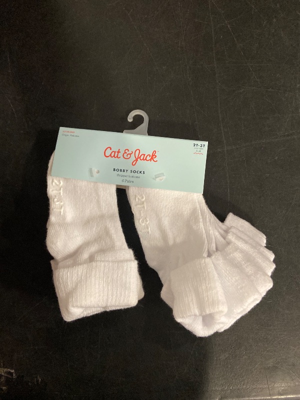Photo 1 of 2T-3T Toddler 6pk Low Cut Bobby Socks - Cat & Jack™ White 2T-3T: Knit, Turnback Cuff