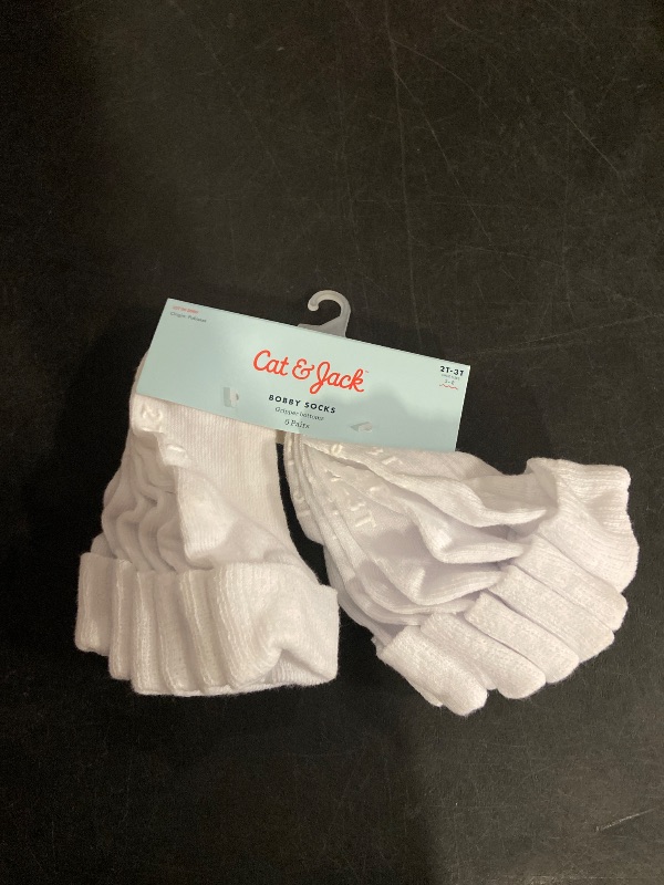 Photo 1 of 2T-3T Toddler 6pk Low Cut Bobby Socks - Cat & Jack™ White 2T-3T: Knit, Turnback Cuff