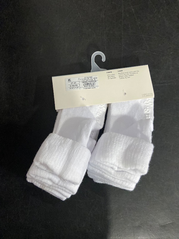 Photo 1 of 2T-3T Toddler 6pk Low Cut Bobby Socks - Cat & Jack™ White 2T-3T: Knit, Turnback Cuff